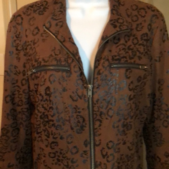 Multiples zipped animal print blazer/jacket - Picture 2 of 5